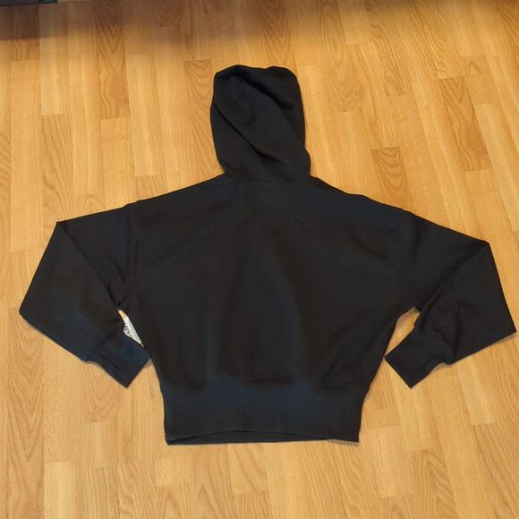 Old Navy Active Dynamic Fleece Hoodie Sweatshirt Womens Small Black Cropped - Picture 4 of 8